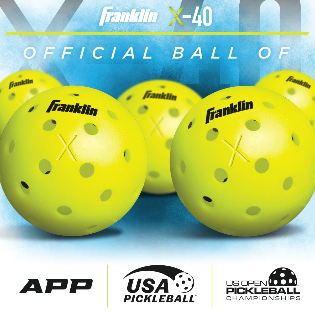 Franklin Dagger 2 Pickleball Paddles Plus 4 X-40 Pickleball Set